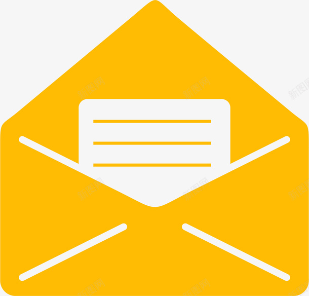 黄色邮件图标png免抠素材_新图网 https://ixintu.com 信 邮件 网邮件 邮箱 信元素