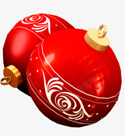 圣诞节红色球装饰素材