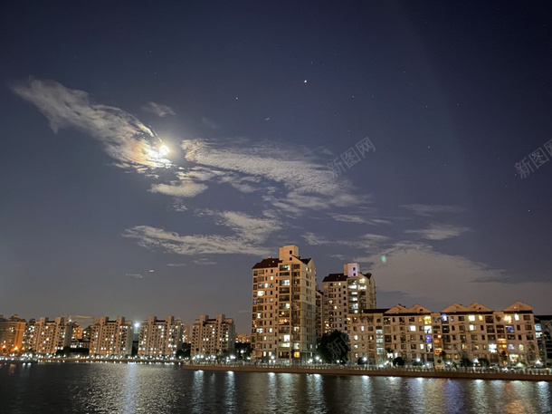 城市的美丽夜景png免抠素材_新图网 https://ixintu.com 夜景 城市 天空 湖面