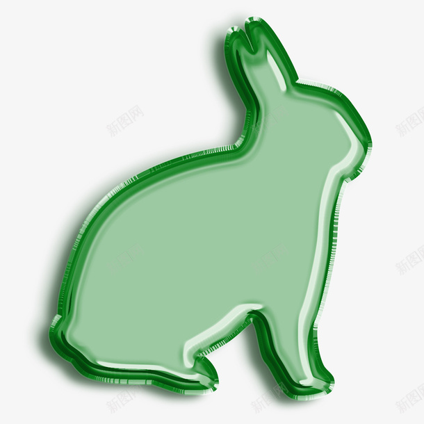 绿色兔子气球psd免抠素材_新图网 https://ixintu.com 兔子 绿色 气球 装饰