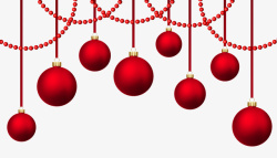 圣诞假期圣诞节装饰品红色圣诞球高清图片