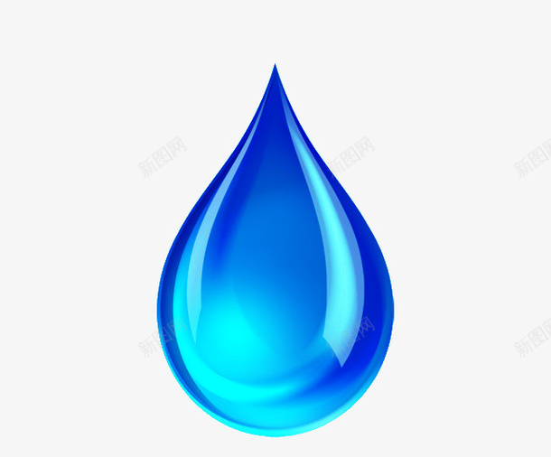 蓝色大水滴节约用水png免抠素材_新图网 https://ixintu.com 水滴 水资源 省水 节约用水 蓝色