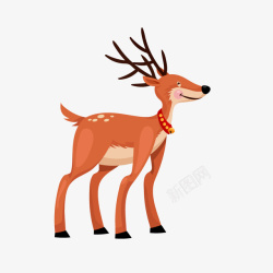 冬天麋鹿邮票圣诞欢快的麋鹿01高清图片