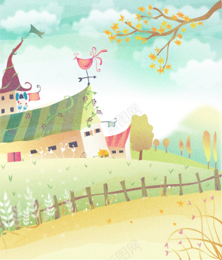 森林童话故事儿童彩绘本矢量24背景
