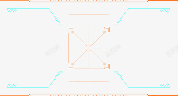 科技背景方框装饰线条ai免抠素材_新图网 https://ixintu.com 图形框 图形框框 底图装饰 未来 科技 线条
