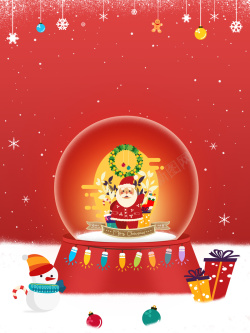 圣诞节红色背景装饰图背景