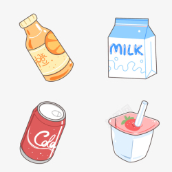 牛奶果汁饮料小图标高清图片