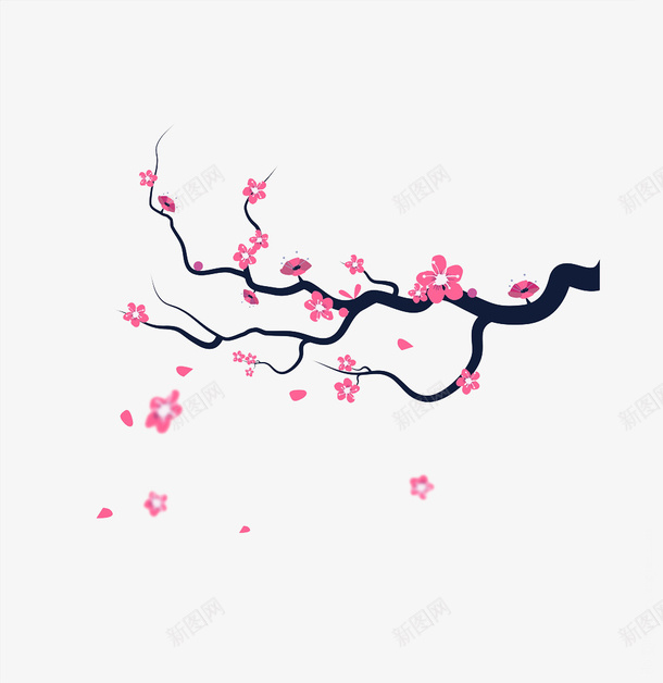 梅花图的装饰psd免抠素材_新图网 https://ixintu.com 梅花 装饰 团 腊梅花