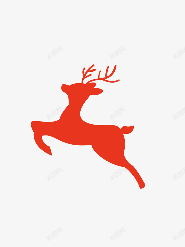 圣诞节奔跑小鹿png免抠素材_新图网 https://ixintu.com 圣诞 小鹿 动物 奔跑
