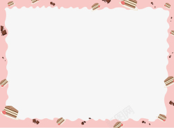 蛋糕欧风边框提拉米苏粉色边框卡通可爱俏皮高清图片