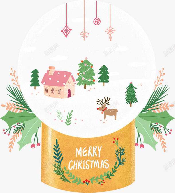 圣诞节装饰水晶球png免抠素材_新图网 https://ixintu.com 圣诞 节日 装饰 海报