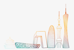 线条标志中国标志性建筑元素高清图片