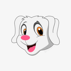 棕白色的狗狗卡通白色小狗狗高清图片