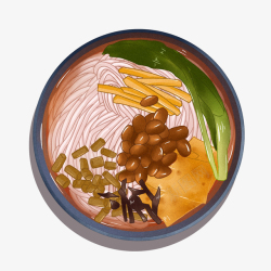 柳州螺蛳粉螺蛳粉手绘美食高清图片