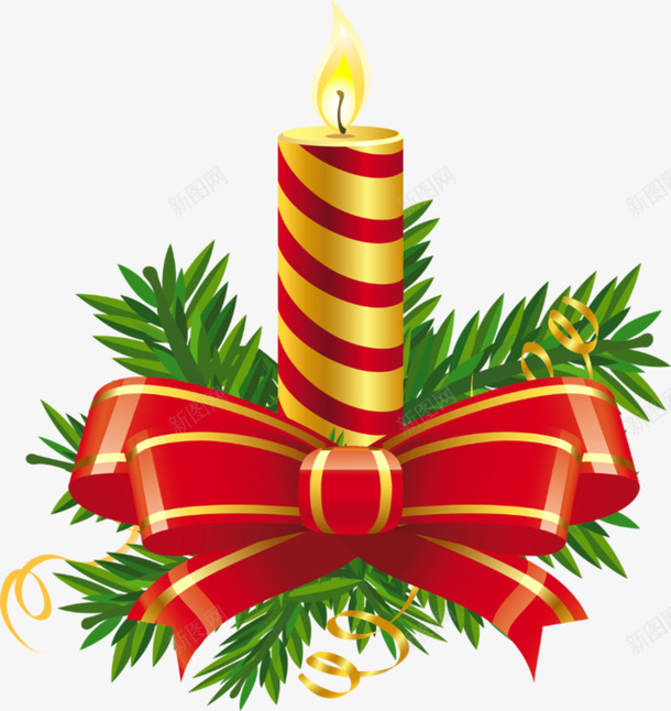 圣诞节蜡烛和礼结png免抠素材_新图网 https://ixintu.com 圣诞节 圣诞元素 圣诞蜡烛 圣诞素材