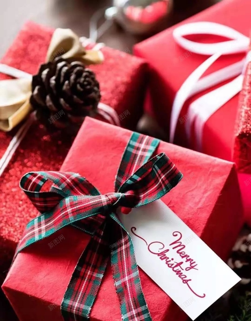 圣诞节红色礼盒喜庆庆祝jpg设计背景_新图网 https://ixintu.com 节日 圣诞节 十二月 礼盒