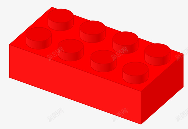 红色积木小块png免抠素材_新图网 https://ixintu.com 积木 积木玩具 塑料积木 组装积木 积木块
