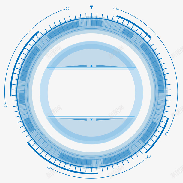 科技圆框装饰ai免抠素材_新图网 https://ixintu.com 图形框 圆框 未来 标题框 科技 科技感框