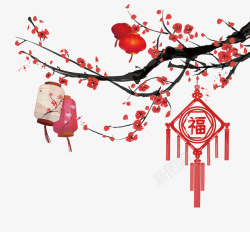 灯笼福中国结新年元素福和灯笼高清图片