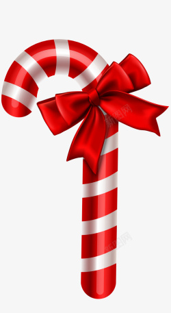 礼享圣诞圣诞节红色礼结拐杖高清图片