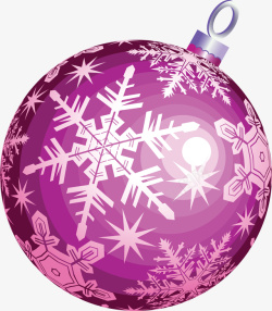 圣诞节紫色雪花球素材