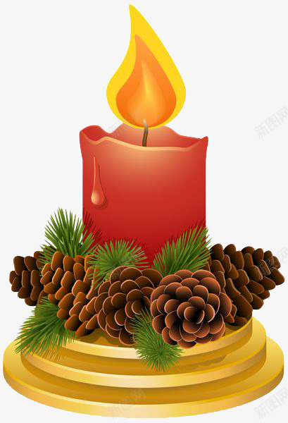 圣诞节装饰蜡烛png免抠素材_新图网 https://ixintu.com 圣诞节装饰元素 圣诞蜡烛 节日元素 装饰蜡烛