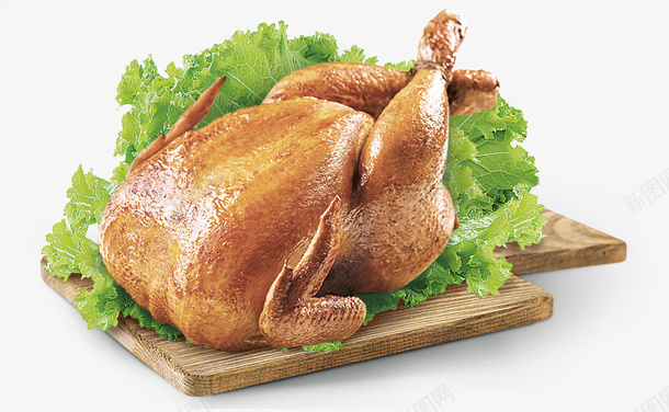 烤鸡装盘效果png免抠素材_新图网 https://ixintu.com 烤鸡 食品 菜品 菜谱