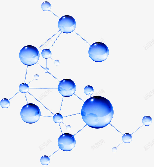 分子蓝色素材png_新图网 https://ixintu.com 分子 免扣 素材 科技