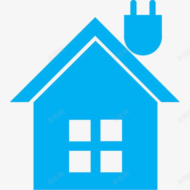 蓝色的充电小屋png_新图网 https://ixintu.com 蓝色 充电 小屋子 元素