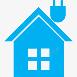 小屋子蓝色的充电小屋高清图片