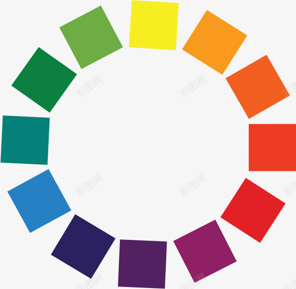 12颜色色环对比色类似色PPT素材png_新图网 https://ixintu.com 色环 对比色 类似色 素材