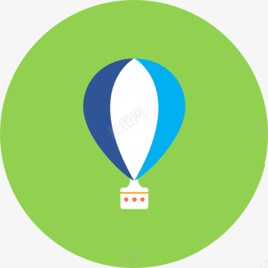 圆形热气球元素图标