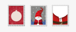 圣诞老人邮票免扣素材
