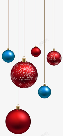 圣诞节挂树上的透明圣诞挂珠高清图片