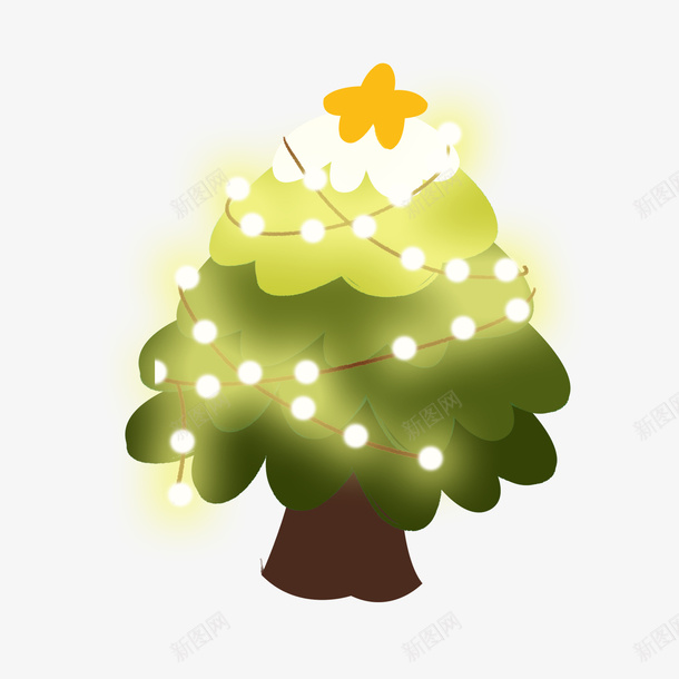 卡通发光圣诞树psd免抠素材_新图网 https://ixintu.com 圣诞树元素 卡通 发光 圣诞树