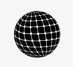 3D台球黑色科技感网格球高清图片