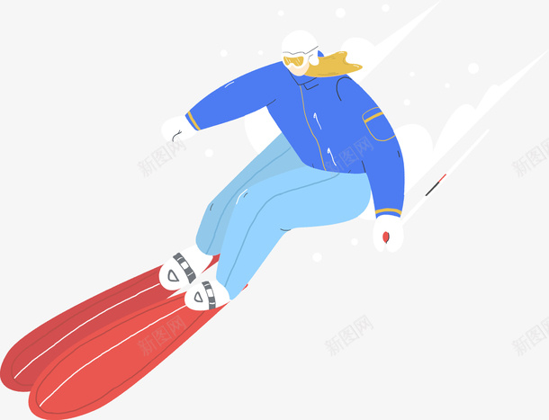 手绘滑雪运动png免抠素材_新图网 https://ixintu.com 冬天 卡通 手绘 滑雪 滑雪橇 花样滑雪 运动