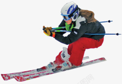 滑雪动作俯冲滑雪运动高清图片