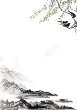 一个中国风水墨背景背景