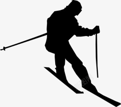 彩绘滑雪姿势滑雪剪影元素高清图片