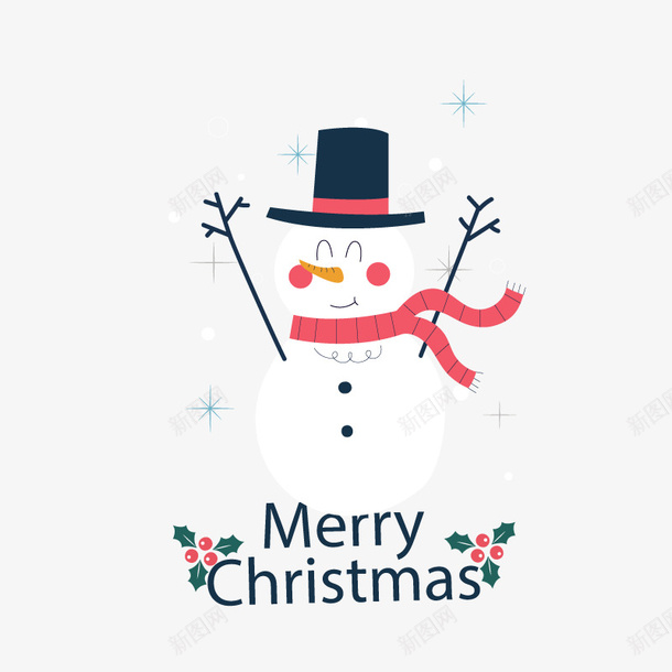 圣诞装扮的雪人01png免抠素材_新图网 https://ixintu.com 圣诞节 雪人 冬天 装饰