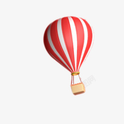喜庆圣诞红色的热气球球高清图片