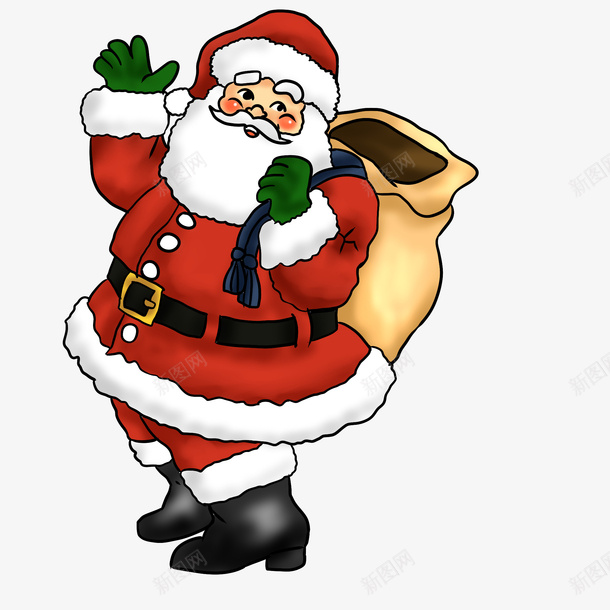 背包的圣诞老人png免抠素材_新图网 https://ixintu.com 圣诞老人 圣诞元素 圣诞节 圣诞装饰