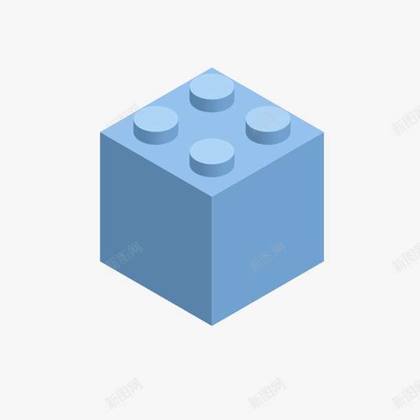 天蓝色积木块png免抠素材_新图网 https://ixintu.com 积木 积木玩具 塑料积木 组装积木 积木块