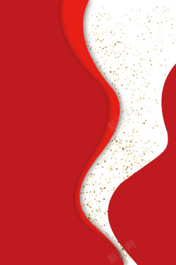 圣诞招牌节日国庆电商圣诞感恩节春节红色丝质感曲线海报