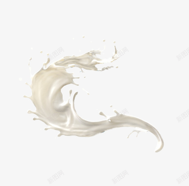 飞溅的奶花液体特效png免抠素材_新图网 https://ixintu.com 液体 奶 牛奶 特效