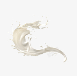 奶液体飞溅的奶花液体特效高清图片