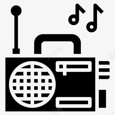 收音机盒盒式磁带音乐和多媒体图标
