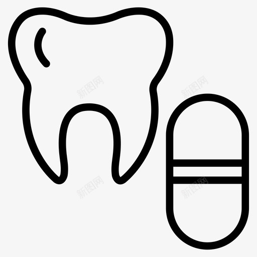 药丸药物口服svg_新图网 https://ixintu.com 药物 牙齿 药丸 口服 医疗 线图 图标
