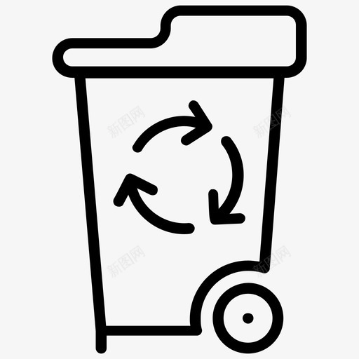 回收站垃圾箱回收容器svg_新图网 https://ixintu.com 垃圾箱 回收站 回收 容器 垃圾 分类 线图 图标